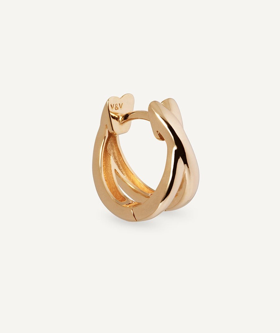 Pendientes de aro doble cruzados Ada