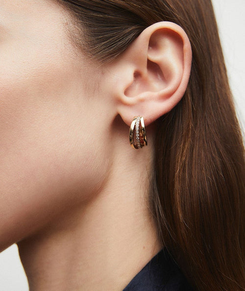 Earrings Hoop 8mm Gisela with cubic zirconia secundaria