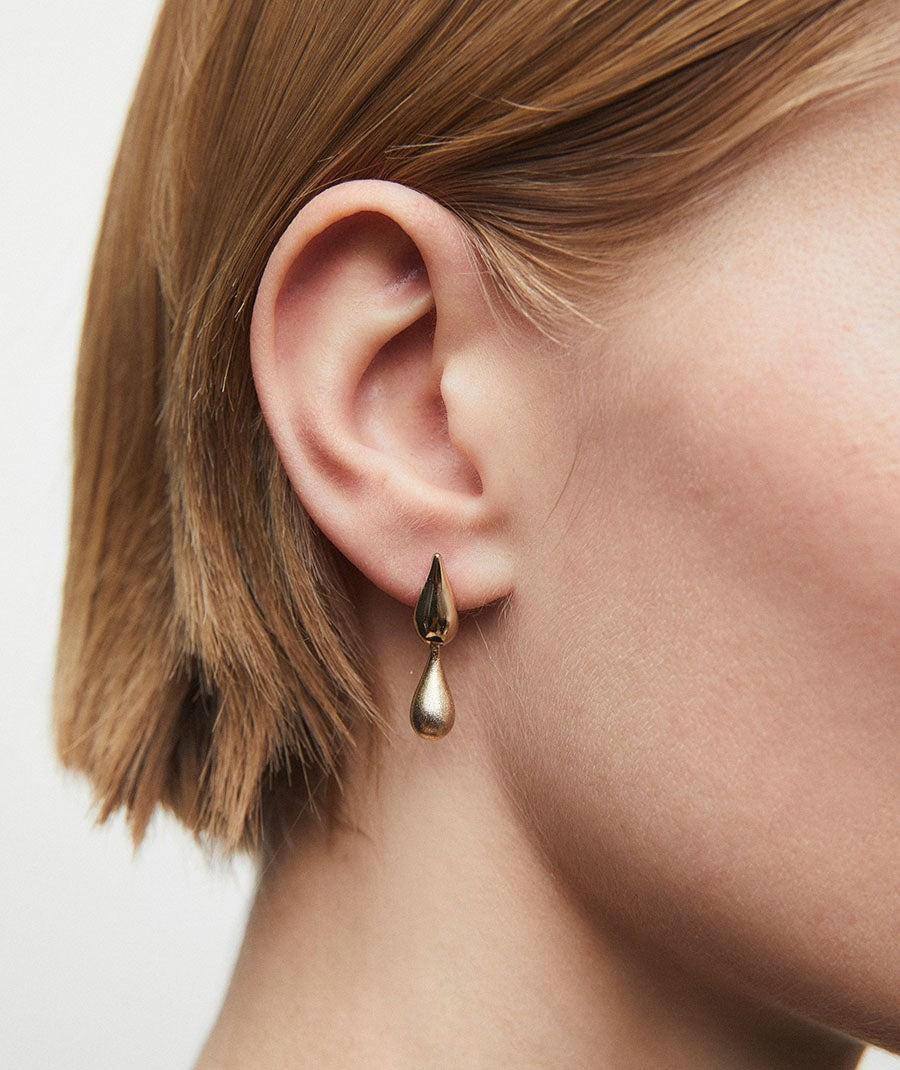 Pendientes largos gotas Drop Dual Bold