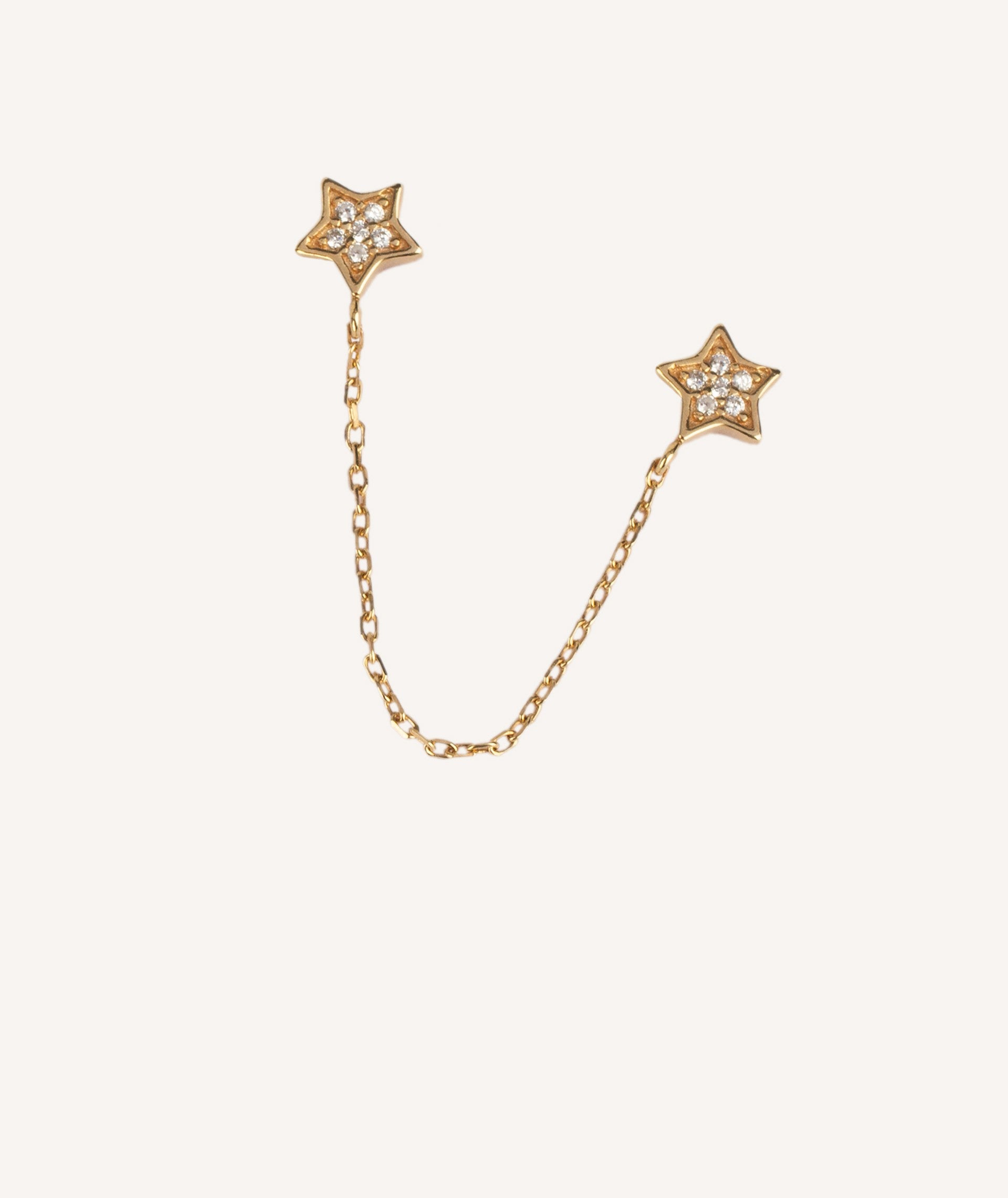 Pendiente individual Aro con cadena Estrella