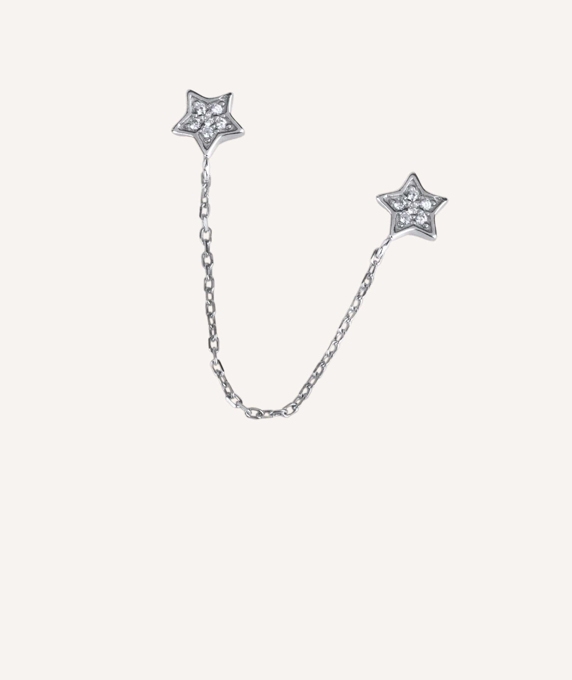 Pendiente individual Aro con cadena Estrella