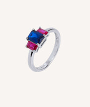 Anillo triple circonita Multicolor