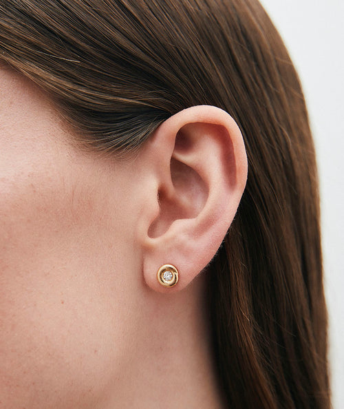 Pendientes con diamantes y oro Solé secundaria