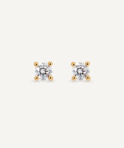 Earrings Solitaire in Gold with Diamonds