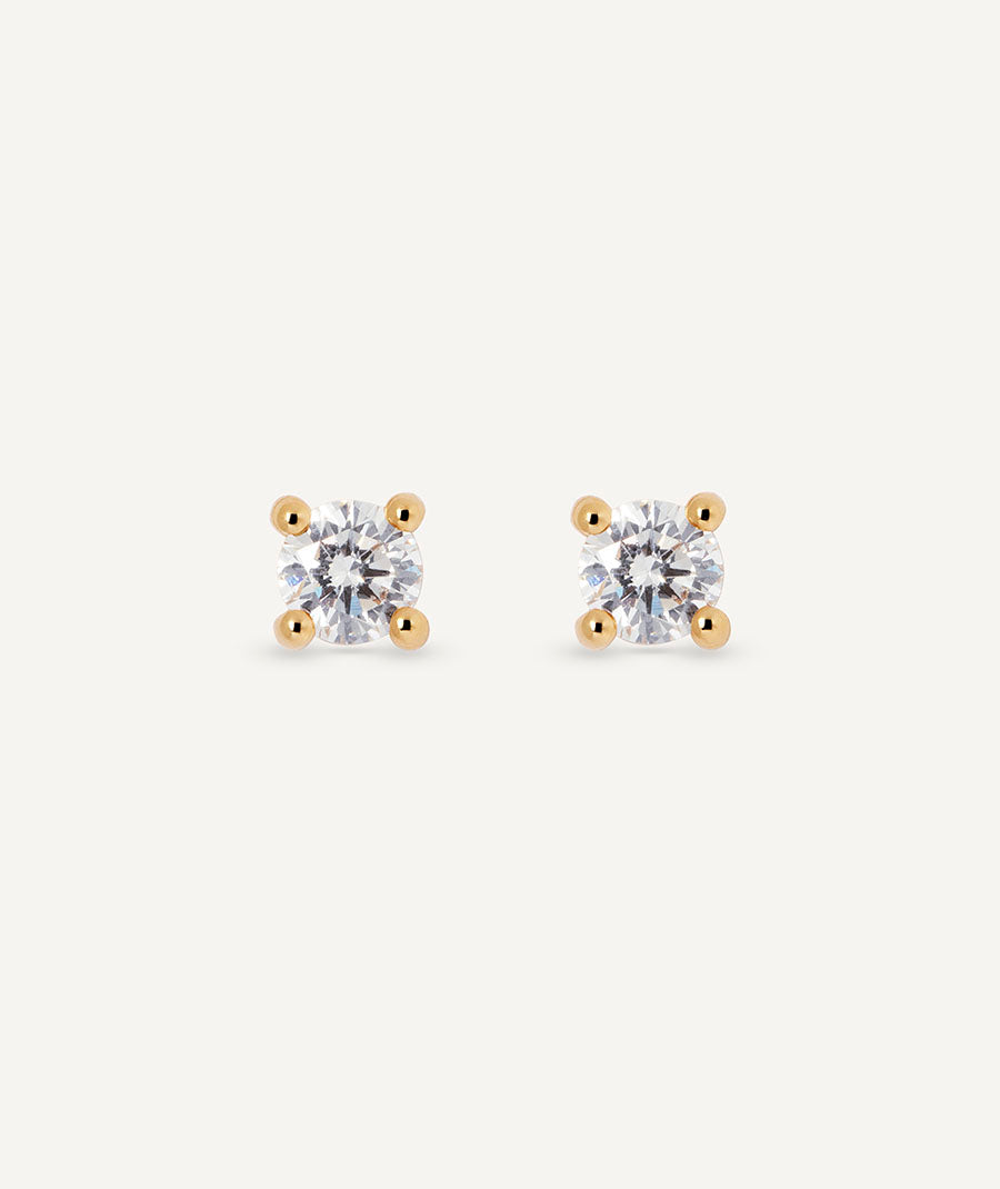 Earrings Solitaire in Gold with Diamonds