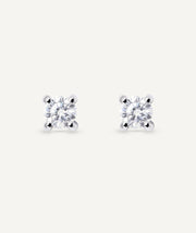 Earrings Solitaire in White Gold with Diamonds