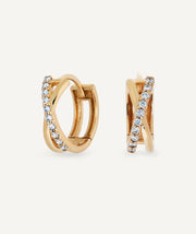 Intertwined diamond and gold earrings