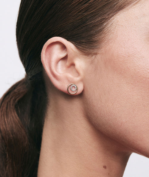 Earrings button diamonds and gold Eterne secundaria