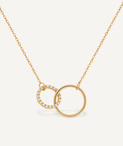 Collar de diamantes y oro Circle entrelazados