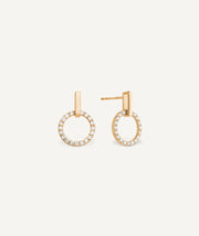 Earrings button diamonds and gold Círculo
