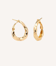 Gold earring Twisted Hoop Clip