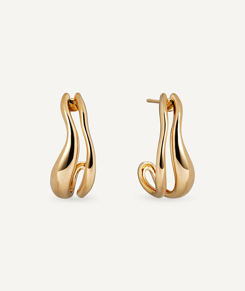 Earrings Waves Spiral Crescent