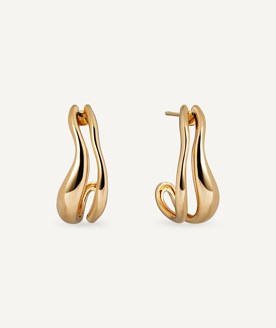Earrings Waves Spiral Crescent