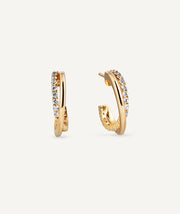 Earrings Interlaced Hoop 5 mm with Zirconia