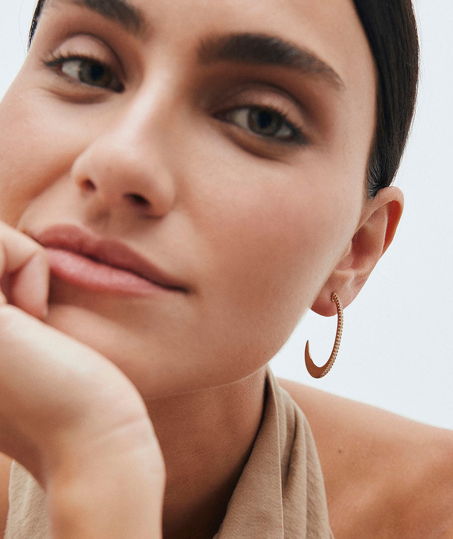 Earrings Nux Maxi Crescent with Zirconia