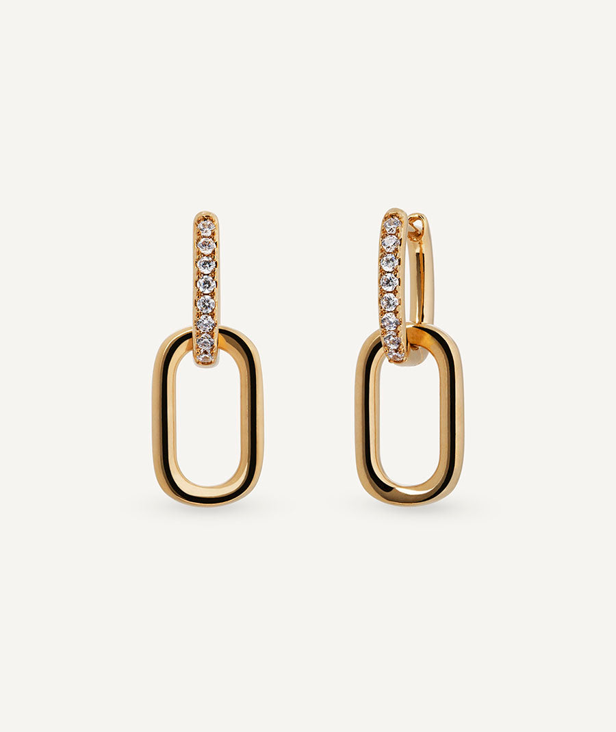 Earrings Link Hoop 2.66 mm with Zirconia