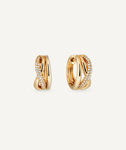 Earrings Duna Interlaced Hoops 8 mm with Zirconia