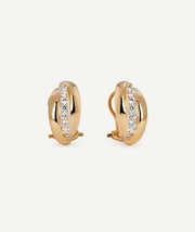 Earrings Thick Crescent with Zirconia