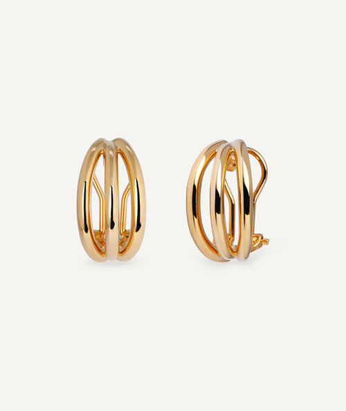 Pendientes semiluna triple Vela