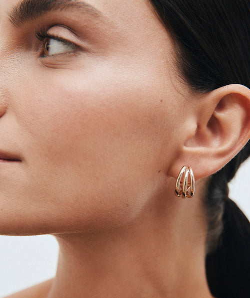 Pendientes semiluna triple Vela secundaria