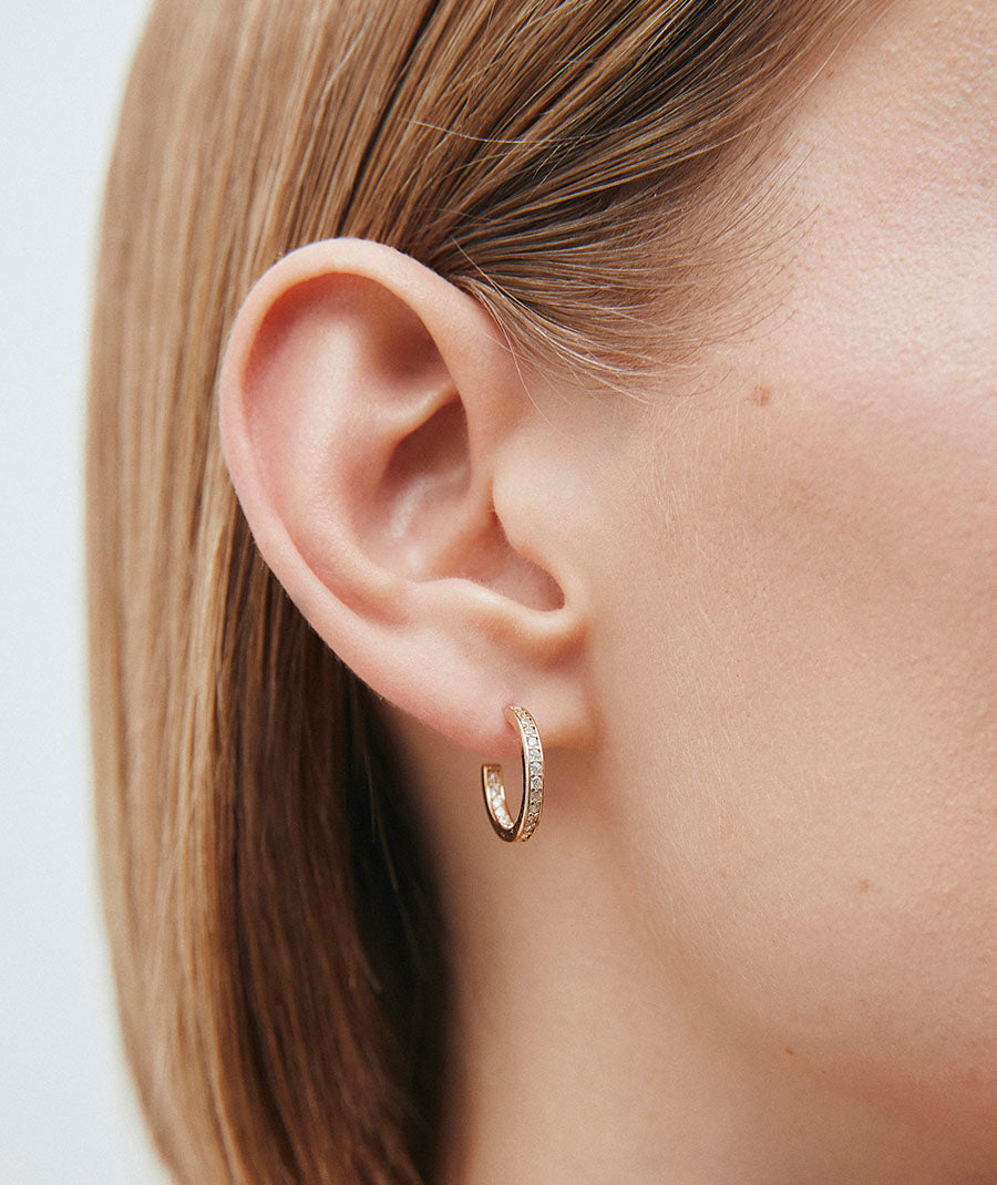 Earrings Mini Open Hoop with Zirconia 2.25 mm