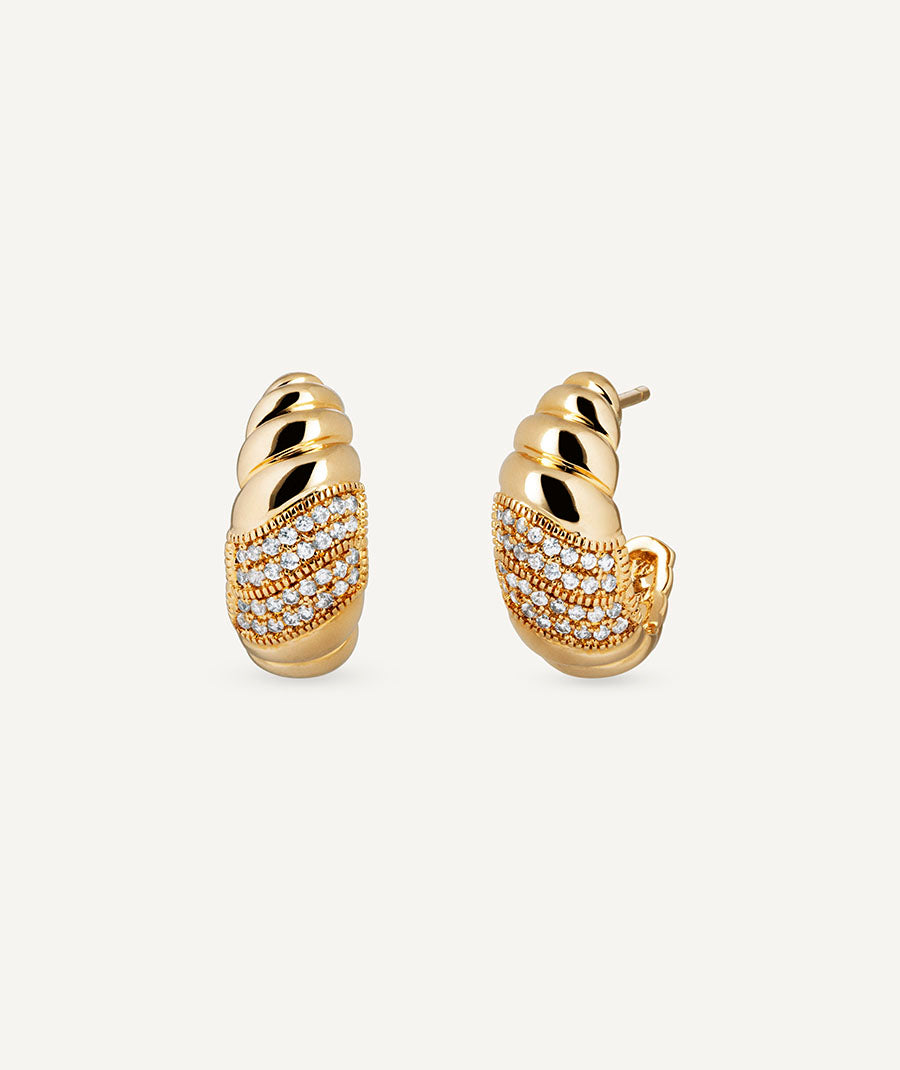 Earrings Sírene Crescent with Zirconia