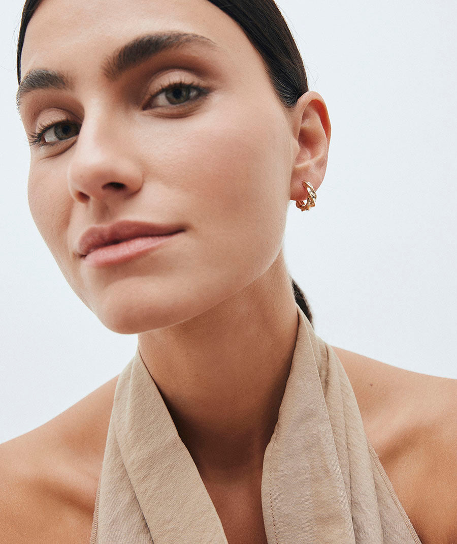 Earrings Elodie Interlaced Hoops 6 mm