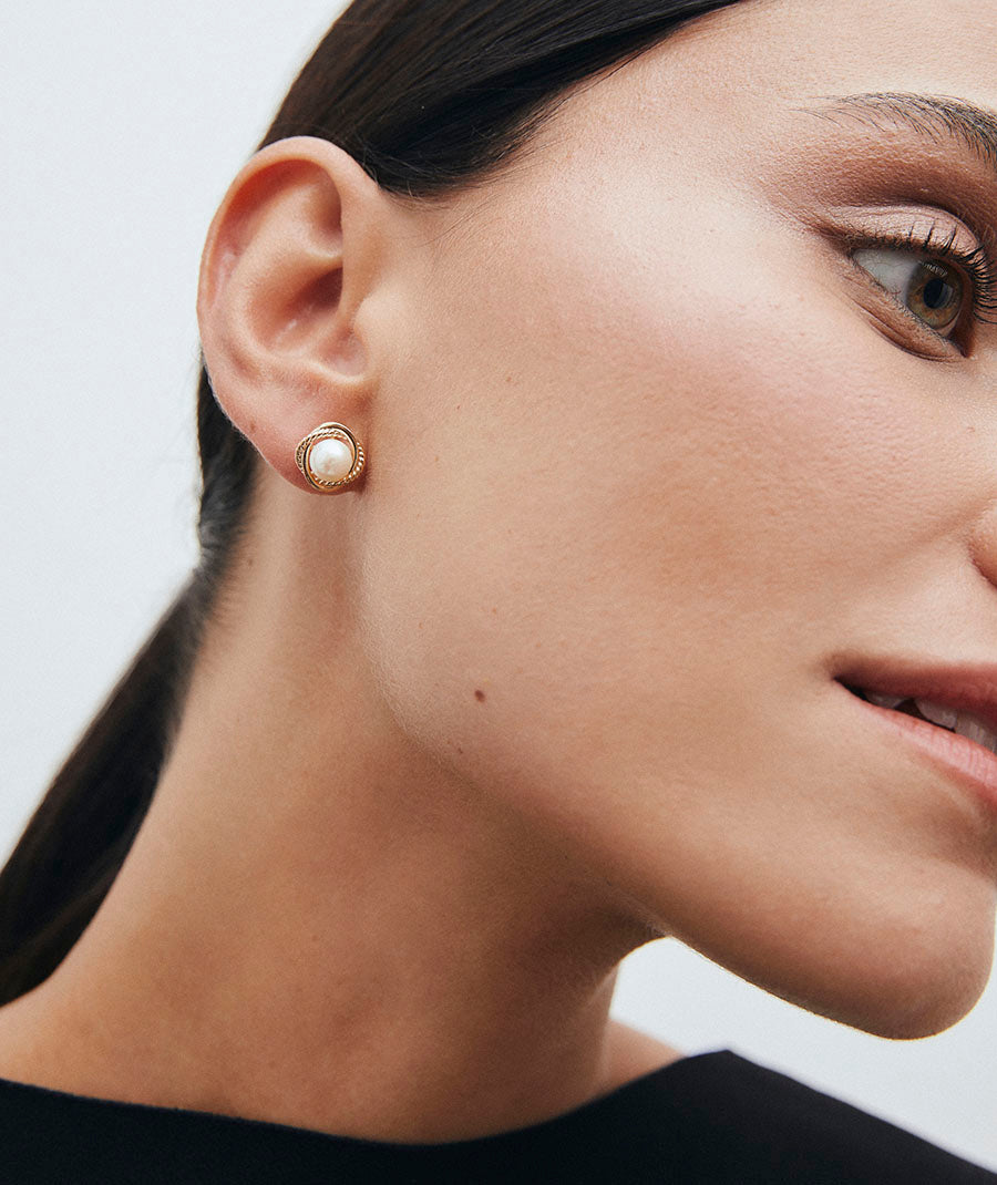 Earrings Pearl Flowers