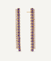 Earrings Lilia long cascade of zircons