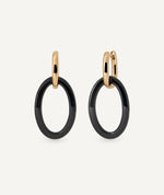 Pendientes de aros Fosc con acetato y resina negro