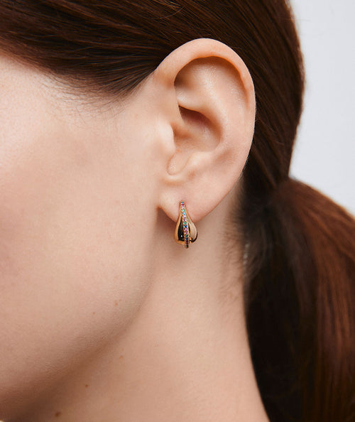 Earrings Flux half-moon with multicolour zircons secundaria