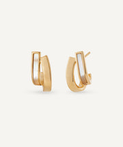 Earrings Carol duo half-moon with mother-of-pearl