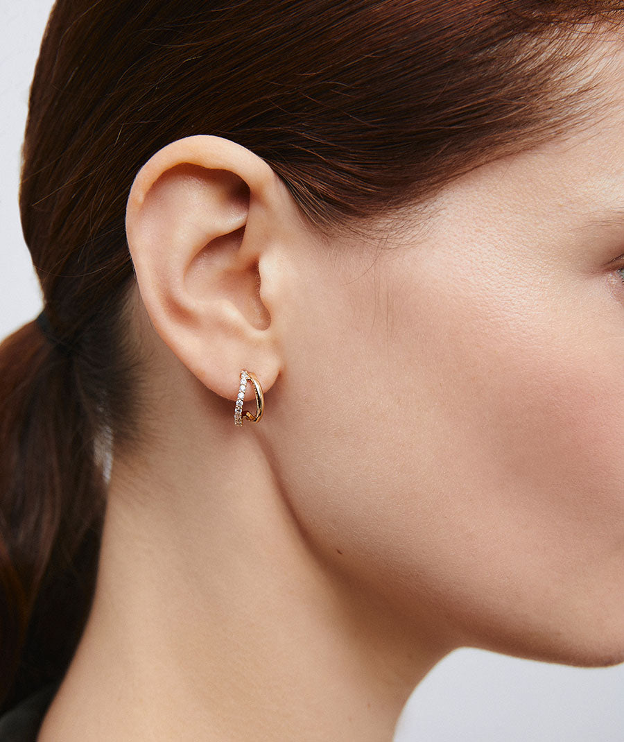 Earrings Maíe half-moon with zircons