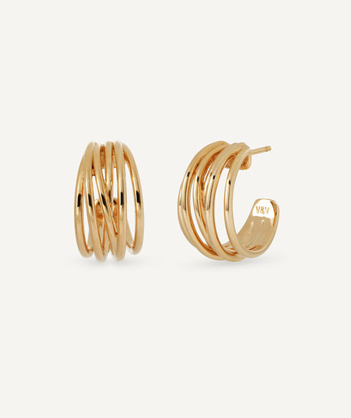 Pendientes semiluna con tiras Siara