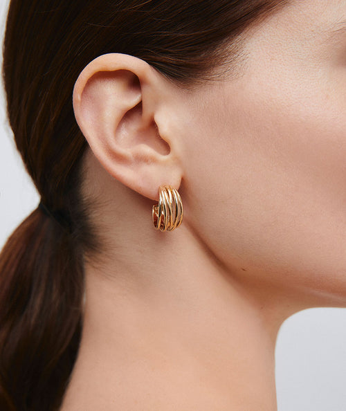 Pendientes semiluna con tiras Siara secundaria