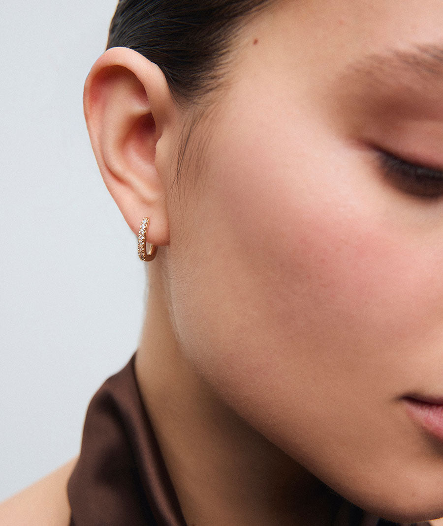 Pendientes de aro Stefy con circonitas