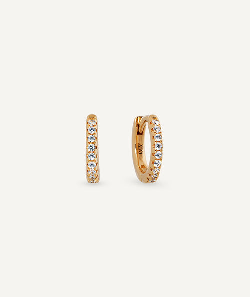 Pendientes de aro Ángels 2 mm con circonitas