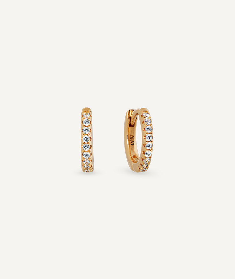 Pendientes de aro Ángels 2 mm con circonitas