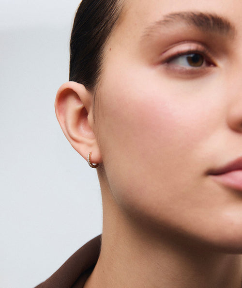 Pendientes de aro Ángels 2 mm con circonitas secundaria