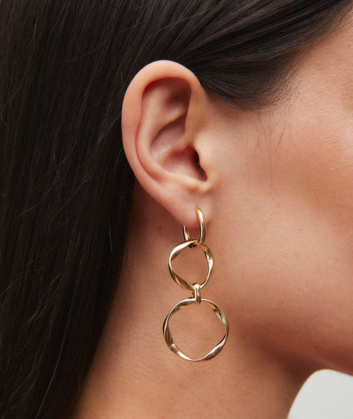 Pendientes largos aros Saura secundaria