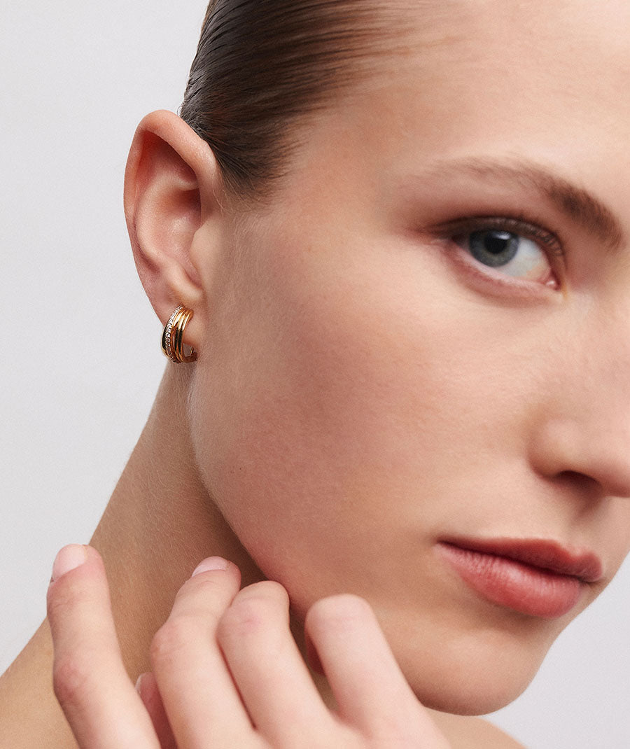Pendientes de aro Sylvan con circonitas