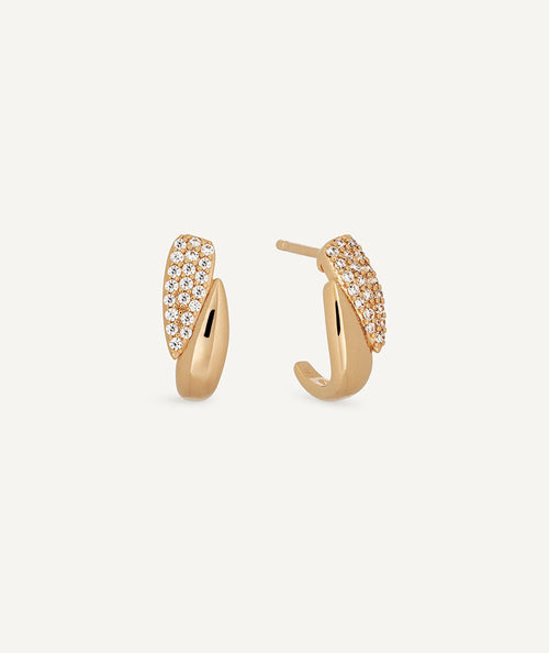 Earrings half moon Doremi with zirconia