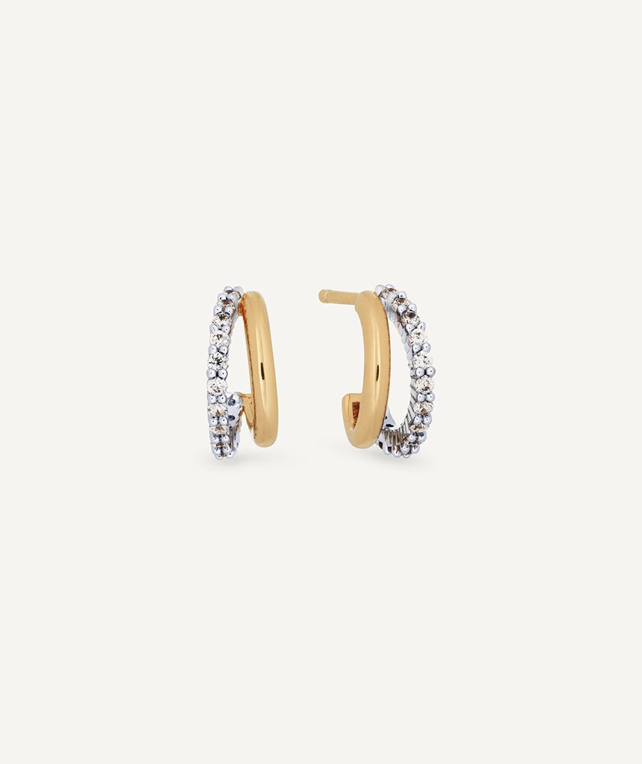 Pendientes semiluna Maggie con circonitas