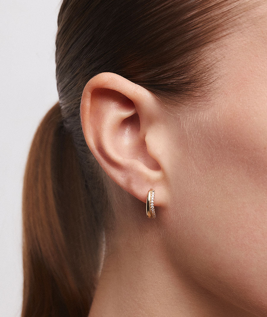 Earrings hoop Luige with zirconia