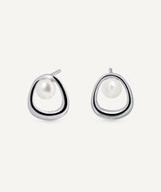 Earrings Pearl Stud with Ovals