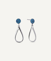 Earrings Maxi Long Oval with Blue Zirconia