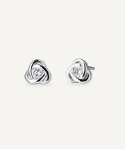 Earrings Triple Interlaced Circles Button