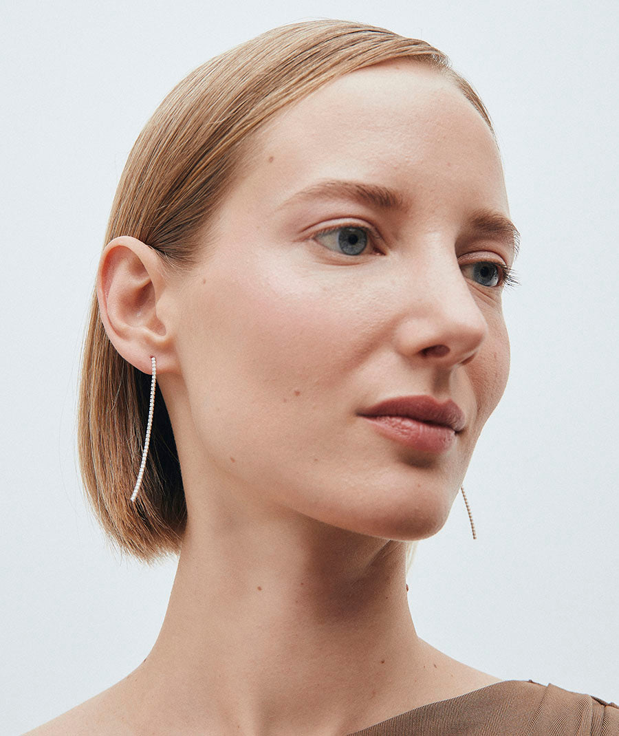 Earrings Fine Zirconia Cascade