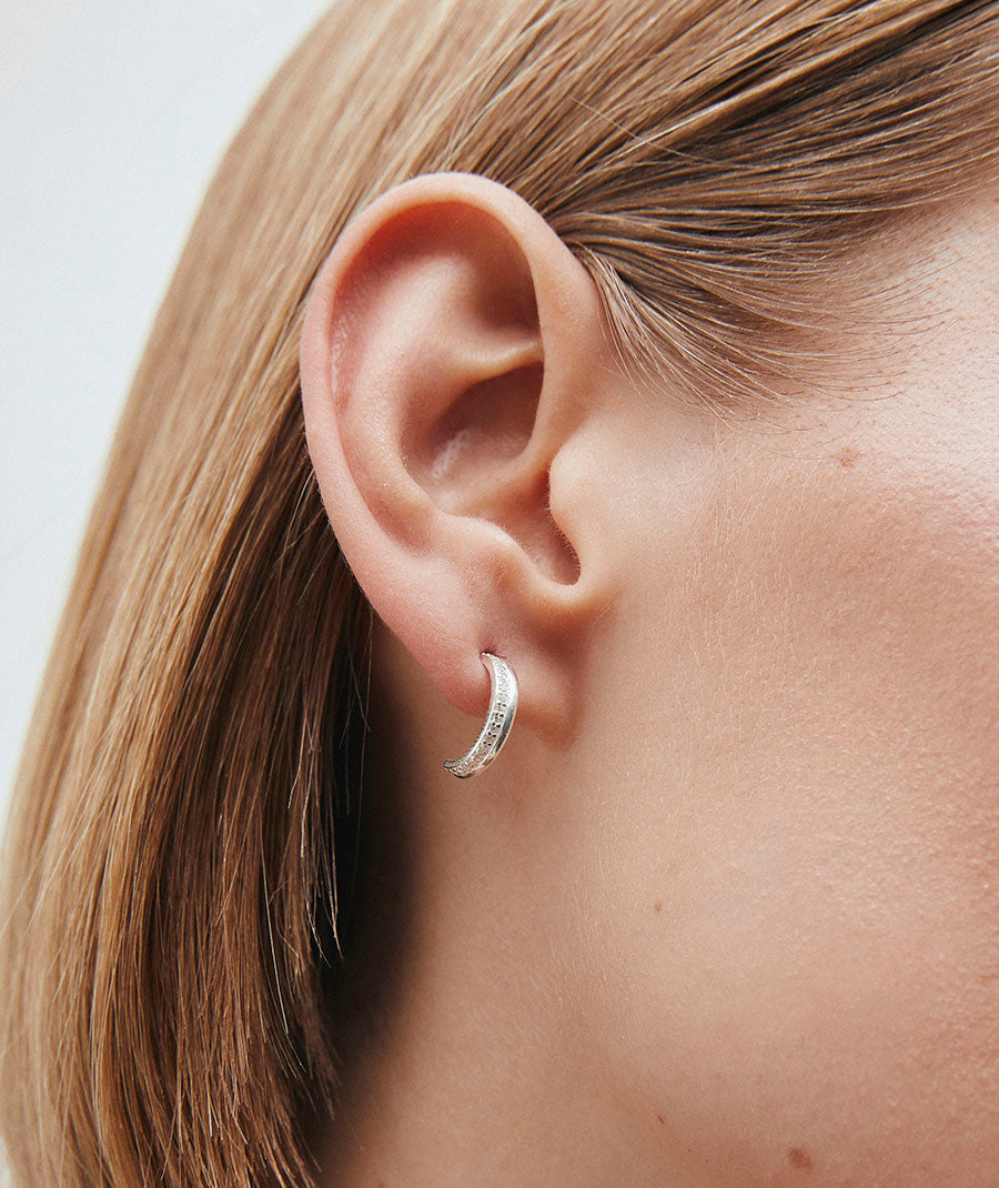 Earrings Mini Crescent with Zirconia