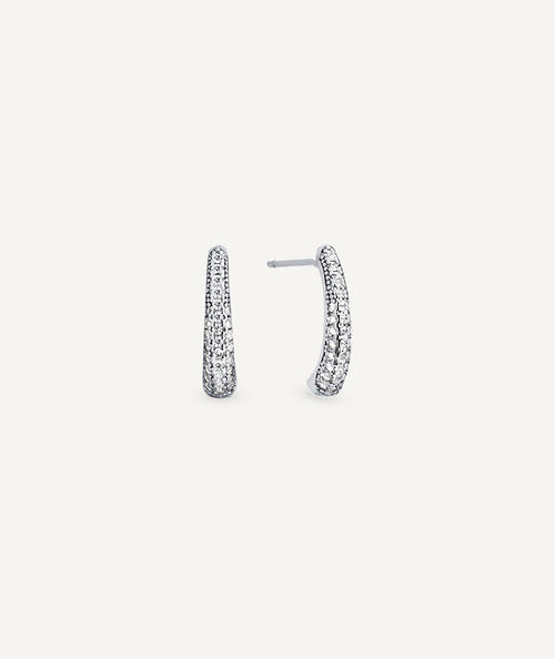Earrings half moon Aria with zirconia